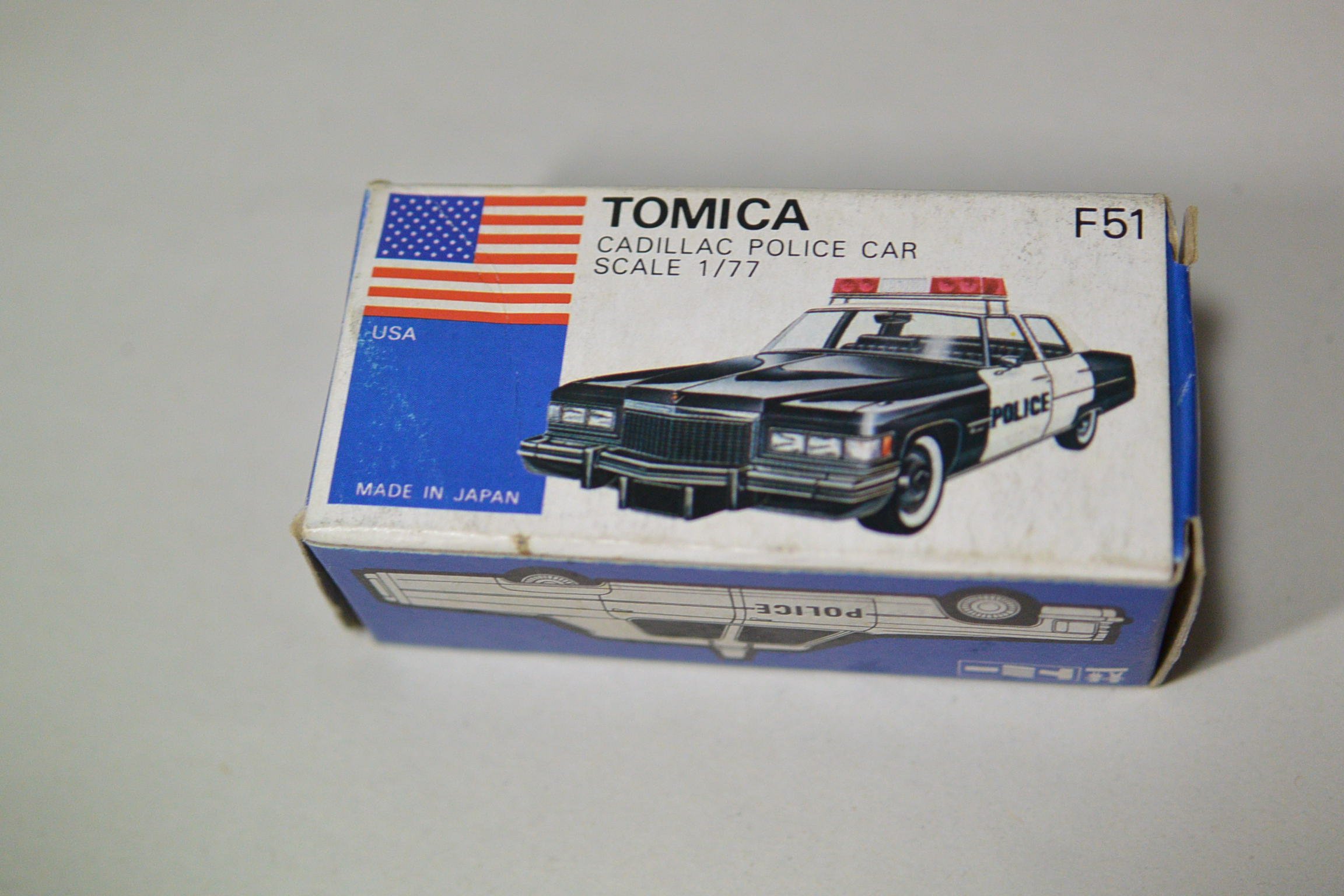 トミカ青箱日本製No.F51キャデラックポリスカー トミカ青箱日本製No.F51キャデラックポリスカー（州警察